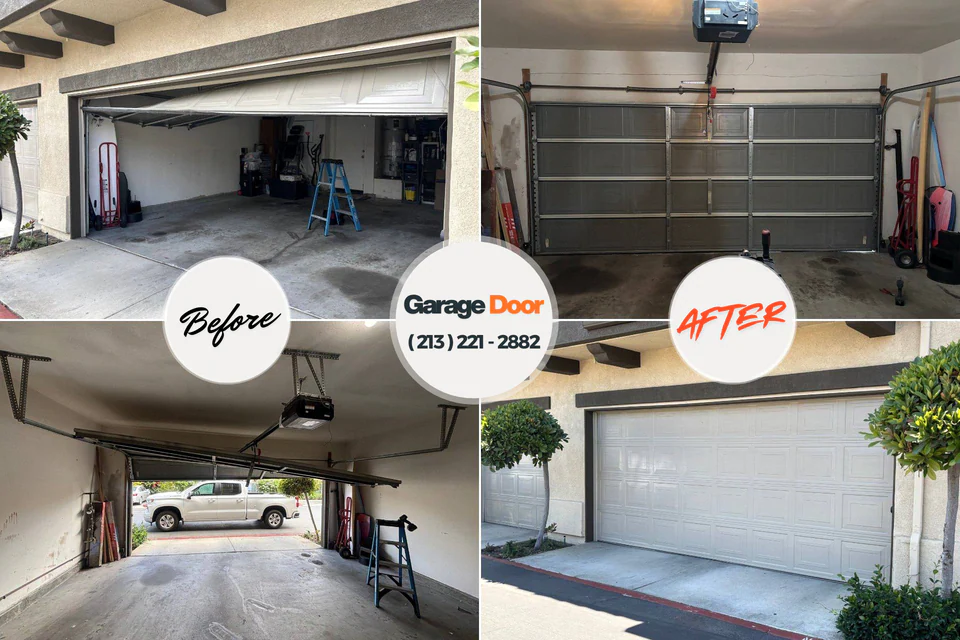 Before and after: garage door repair Roslyn, PA